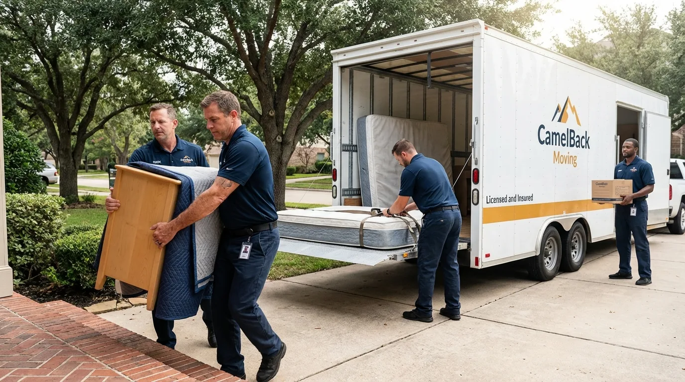 Crew loading residential truck for cross-state move from Shrewsbury, PA