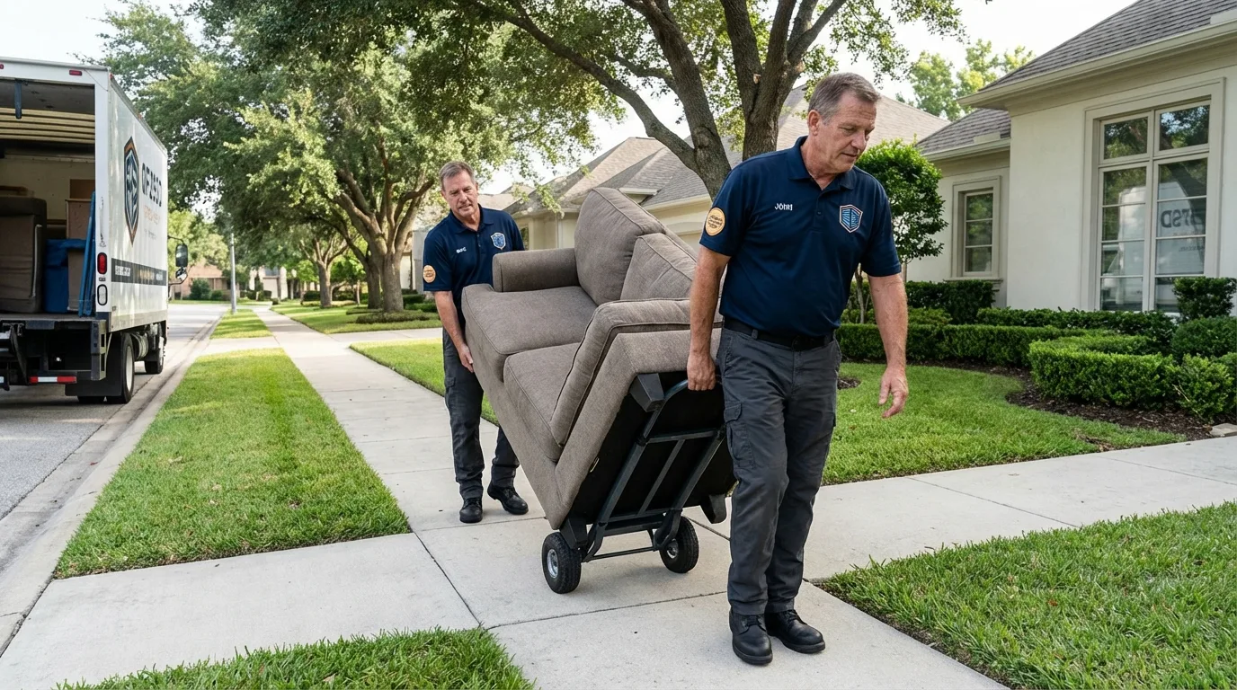 Local residential moving crew loading furniture in Shrewsbury, PA